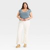 Women's Short Sleeve Double V-Neck Ribbed T-Shirt - Wild Fable™ - 3 of 3