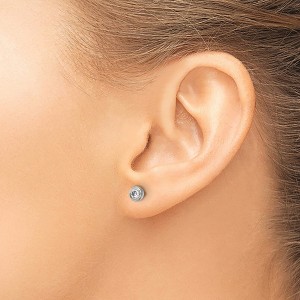 Chisel Stainless Steel Polished 3mm Bezel Cubic Zirconia Stud Earrings - 1 of 4