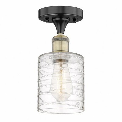 Cobbleskill - 1 Light Semi-Flush Mount In Art Deco Style-9.75 Inches Tall and 5 Inches Wide