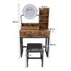 INFURNIC Vanity Tables Makeup Vanity with Storage Drawers and Metal Legs for Bedrooms and Dressing Rooms, Brown, 31.5"*15.75"*52.36" - 2 of 4