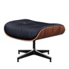 HomeRoots 28" Black and Rosewood Tufted Genuine Leather Lounge Chair With Ottoman - 4 of 4