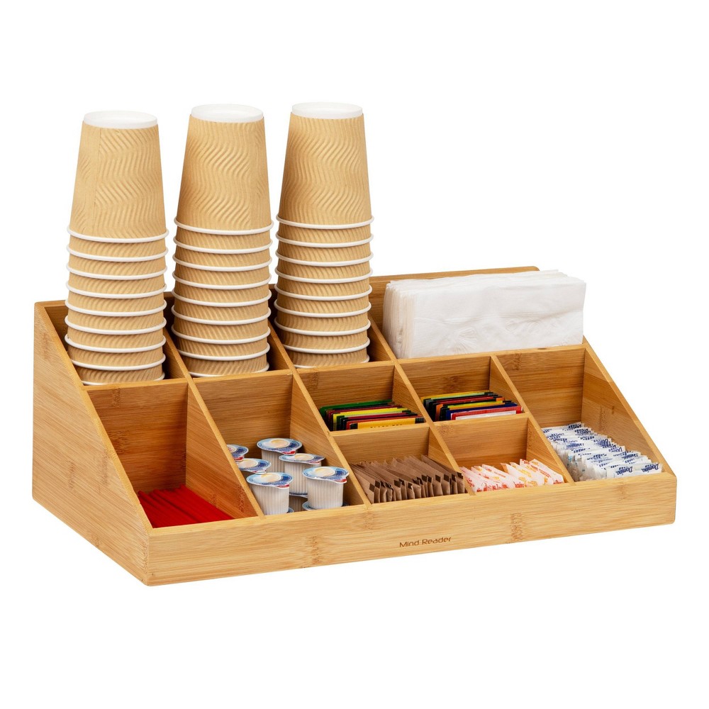 Mind Reader Cup and Condiment Station Brown