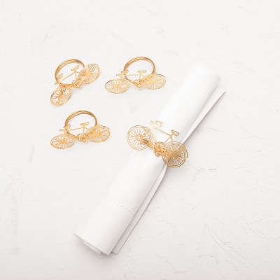 carol & frank Bicycle Easter Gold Celebration Handcrafted Napkin Ring