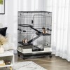 PawHut Small Animal Cage Rabbit Hutch with Universal Lockable Wheels, Slide-out Tray for Bunny, Chinchillas, Ferret - 3 of 4