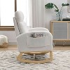Kumasinova 27.6" Accent Rocking Chair with Footrest&Side Pockets for Nursery,Modern Rubberwood Glider Chair for Living Room,250lbs Max - 2 of 4