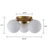 LLHZSY 18 1/10" Modern Semi Flush-Mount Ceiling Light Fixture 3-Light Milky White Glass Globe Shade for Bedroom Kitchen Foyer Hallway House - 3 of 4