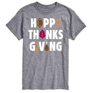 Men's - Instant Message - Happy Thanksgiving Icons Short Sleeve Graphic T-Shirt - 1 of 4
