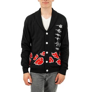 Ripple Junction x Naruto Shippuden Men's Ugly Christmas Sweater Cardigan Akatsuki Anti-Village Anime - 1 of 4