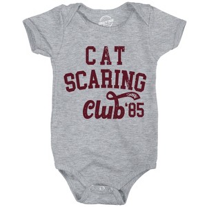 Cat Scaring Club Baby Bodysuit Funny Cute Afraid Kitten Joke Jumper For Infants - Crazy Dog Baby Bodysuit - 1 of 4