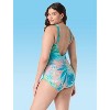 Roxanne Pleated Surplice Paradise Palm One Piece Swimsuit - 2 of 2