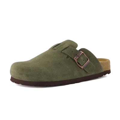 CUSHIONAIRE Hana Classic Clog Womens Shoes - Genuine Leather Suede Slip On Mule Comfortable Shoes for Women