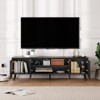 ChicFurnit Decorative Storage Cabinet Wavy Stripe Design with Golden Handles for Modern Living Room, Black, 59.1"*13.8"*17.7" - 2 of 4