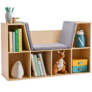 NicBex Kids 5-Shelf Bookcase with Storage Drawer Montessori Toy Organizer Playroom Storage System with Anti-Tip Anchors - 1 of 4