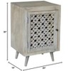 Moti Halle Solid Wood Hand-Carved Nightstand in Natural - 2 of 4