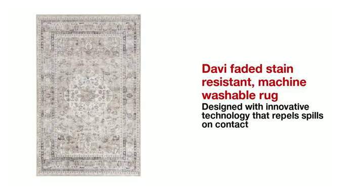 nuLOOM Davi Faded Spill Proof Machine Washable Area Rug, 2 of 11, play video