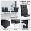 CAVINAS Velvet Armless Chairs, Dining Chairs with Metal Legs, Grid and Buckle Design for Kitchen, Conference Room, Living Room - 3 of 4