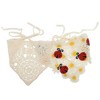 Unique Bargains Knitted Triangle Bandana White Beige 2 Pcs - 3 of 4