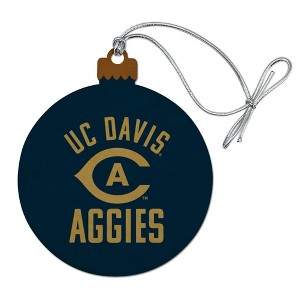 UC Davis Aggies Logo Wood Christmas Tree Holiday Ornament - 1 of 4