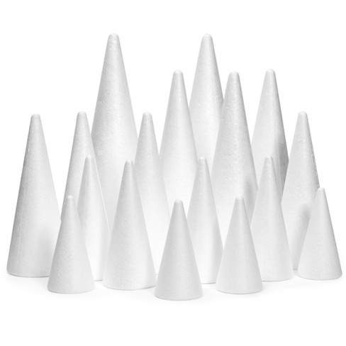 Bright Creations 18 Pack Foam Cones For Crafts, 5 Assorted Sizes For Trees,  Holiday Decorations, Handmade Gnomes (white, 4.3-12) : Target