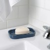 LunaLulinlk (3 pack) Basic Ceramic Soap Dish Washed Indigo Navy Blue - 3 of 4