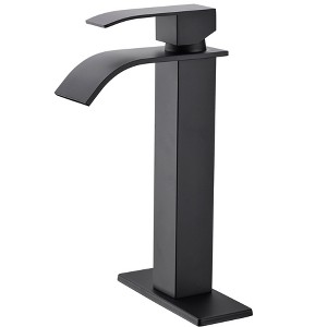 PAGED Waterfall Bathroom Faucet, Single Handle Bathroom Sink Faucet with Anti-Rust Surface Treatment - 1 of 4