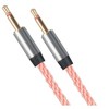 Monolith Dual 2.5mm to 3.5mm Headphone Cable - 5 Feet - Pink With Oxygen Free Copper Braided Auxiliary Audio Cord - 3 of 4