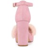 BLISSFUL STEP Women's Faux Fur Chunky Heel Platform Sandals - 3 of 4