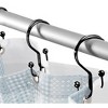 Home Mart Goods 12 Piece Set - Matte Black Heavy Duty Double Ear Shower Curtain Hooks Rings Rustproof Metal - 2 of 4