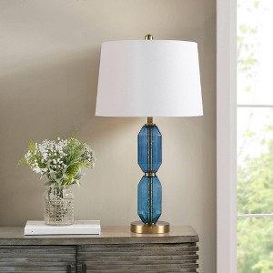 Hampton Hill 15"x26.5" Zirconia Faceted Glass Warm Soft Elegant Modern (Includes LED Light Bulb) Table Lamp - 1 of 4