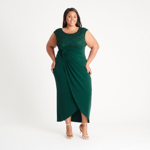 Plus size hunter green hot sale dress