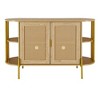 Okak Rustic Decorative Rattan Doors Sideboard Cabinet with Adjustable Shelves for Dining Room - 4 of 4