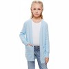 Clearlove Girls' Solid Color Knit Cardigan Long Sleeve Open Front Sweater with Pocket Cute Loose Fit Outerwear for Kids - 2 of 4