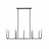 Haylie 10-Light Island/Billiard Light - Matte Black & Brushed Nickel, Dimmable, 44" Long - 4 of 4