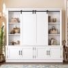 ACEPANO 70.8 in. W Multifunctional Decorative Storage Cabinet With Multi-Tier Open Shelving & Enclosed Cabinet Doors-White - 3 of 4