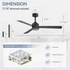 Airsurfer 52-Inch 6-Speed White Downrod Ceiling Fans with Remote No Light - 3 of 4