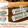 Hastings Home Wrapping Paper Storage Bags - Set of 2 - For 30" and 40" Rolls - Clear Totes With White Handles - 3 of 4
