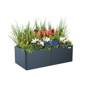 Vego Garden Tall Modern Rectangular Raised Metal Outdoor Planter Box - 1 of 4