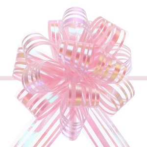 Unique Bargains Bright Metallic Gift Wrapping Large Pull Bow Ribbon for Wedding 5 Pcs - 1 of 4