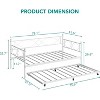 TackView Metal Twin Daybed with Trundle, Sofa Bed Frame with Steel Slat Support, Multifunctional Daybed Frame for Bedroom - 2 of 4