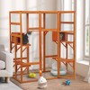 Sevobal Pet Carriers, Cat Cages Indoor Enclosure with Platforms and Lock, Cats Crate Large Exercise Place Ideal for 1-3 Cats, Orange, 62.4"*32.4"*70" - 2 of 4