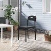 Dining Chairs Set of 4, Stackable Modern Kitchen Chairs, Plastic Dining Room Chair with Metal Legs - 4 of 4