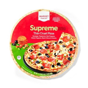 Thin Crust Supreme Frozen Pizza - 17.75oz - Market Pantry™ - 1 of 3