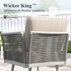 Captiva Designs Outdoor Patio Rope Rattan Furniture Conversation Sets with Coffee Table - 3 of 4