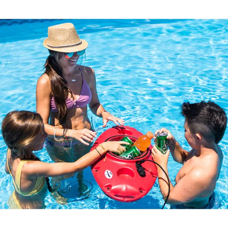 CreekKooler Pup Portable Floating Beverage Drink Cooler with Cup Holders, Great for Backyard Swimming Pool or Spa, 15 Quart, 5 of 7