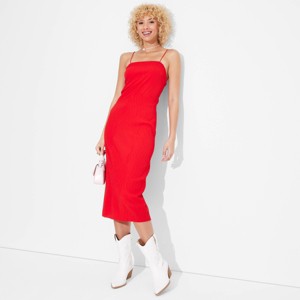 Women's Plisse Column Midi A-Line Dress - Wild Fable™ - 1 of 3