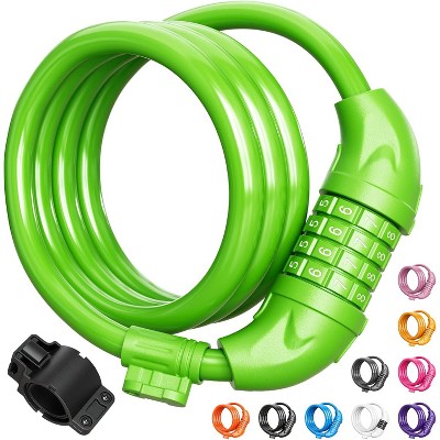 Bike Lock, Bicycle Lock 4 Feet Cable Lock 1/2 Inch Resettable Bike Lock Combination with Mounting Bracket, Bike Accessories for Bicycle
