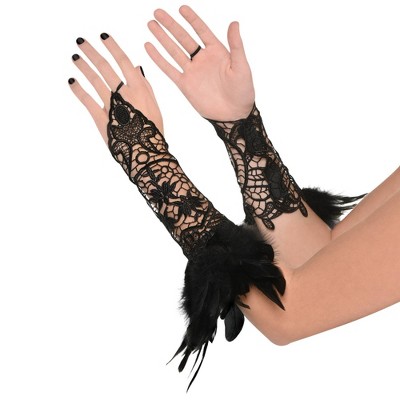 Adult Deluxe Feather Cuffs Halloween Costume Wearable Accessory