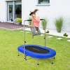Costway Foldable Trampoline Double Mini Kids Fitness Rebounder w/ Adjustable Handle Red\Blue - image 4 of 4