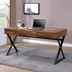 Vynxaria Computer Desk Writing Desks with 3 Drawers USB Ports for Home Office, Gaming & Small Spaces Black - 1 of 4