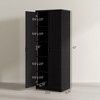 Yukimo 63" Cinnamon Black Wood Grain Kitchen Pantry, Freestanding Cabinet with 2 Adjustable Shelves, Elegant Handles, Anti-Tipping Safety Feature - 3 of 4